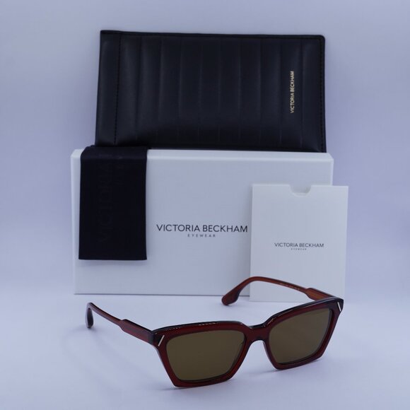 Victoria Beckham VB661S 610 Cat Eye Sunglasses – Red/Brown - Picture 1 of 8